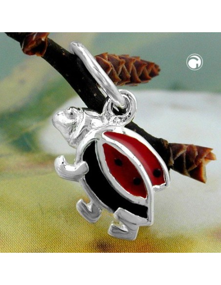 Hängsmycke Ladybird Red-Black Silver 925