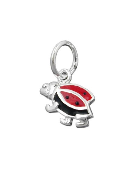 Hängsmycke Ladybird Red-Black Silver 925