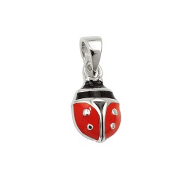 Hängsmycke Ladybird Red-Black Silver 925