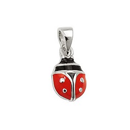 Hängsmycke Ladybird Red-Black Silver 925