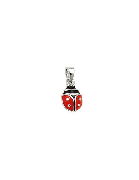 Hängsmycke Ladybird Red-Black Silver 925