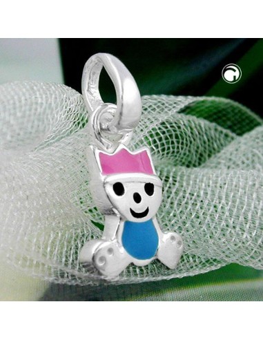 Hängsmycke Little King Pink/ Blue Silver 925