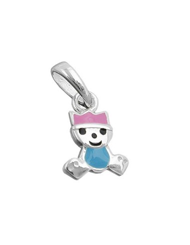 Hängsmycke Little King Pink/ Blue Silver 925