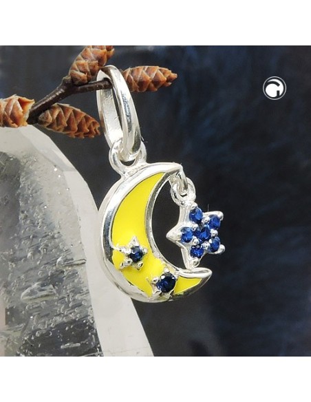 Hängsmycke Moon And Flower Silver 925