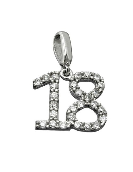 Hängsmycke Number 18 Silver 925