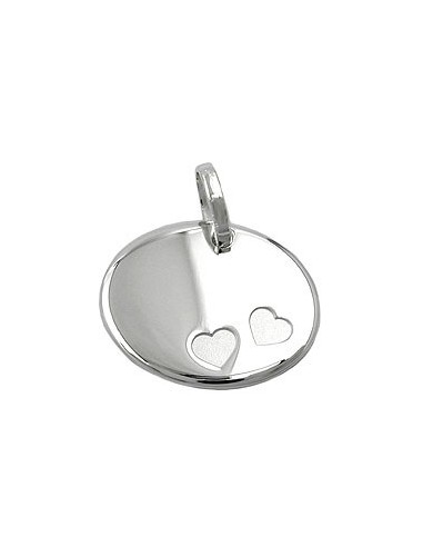 Hängsmycke Oval 2 Hearts Silver 925