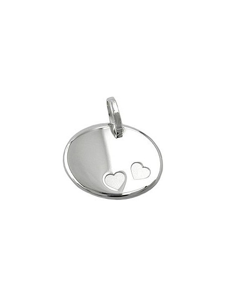 Hängsmycke Oval 2 Hearts Silver 925