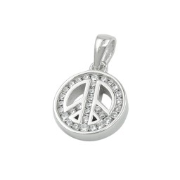 Hängsmycke Peace Sign Zirconia Silver 925