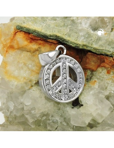 Hängsmycke Peace Sign Zirconia Silver 925