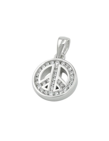 Hängsmycke Peace Sign Zirconia Silver 925