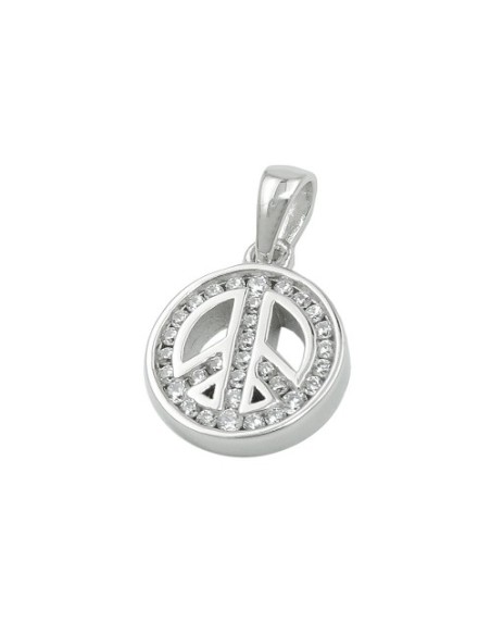 Hängsmycke Peace Sign Zirconia Silver 925