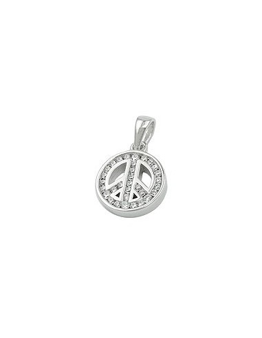 Hängsmycke Peace Sign Zirconia Silver 925