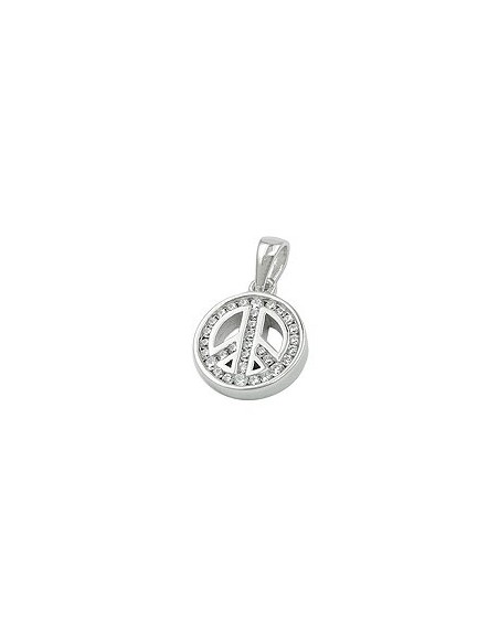 Hängsmycke Peace Sign Zirconia Silver 925
