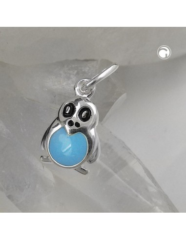 Hängsmycke Penguin Blue-Black Silver 925