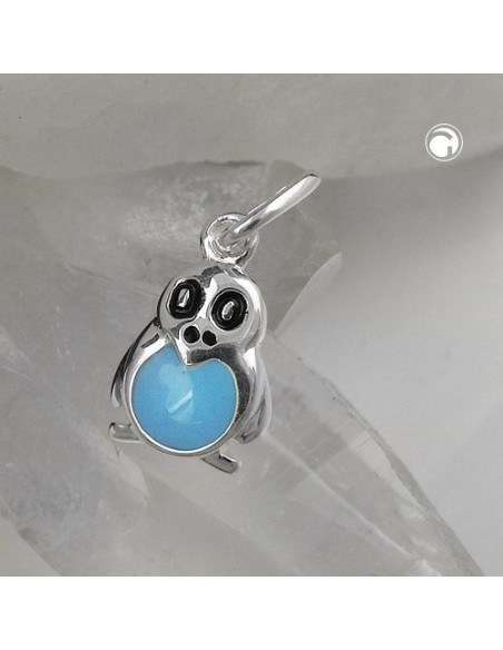 Hängsmycke Penguin Blue-Black Silver 925