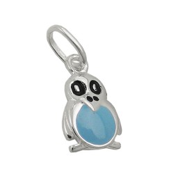 Hängsmycke Penguin Blue-Black Silver 925