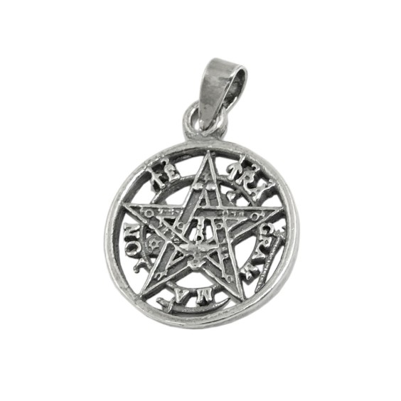 Hängsmycke Pentagram Oxidated Silver 925