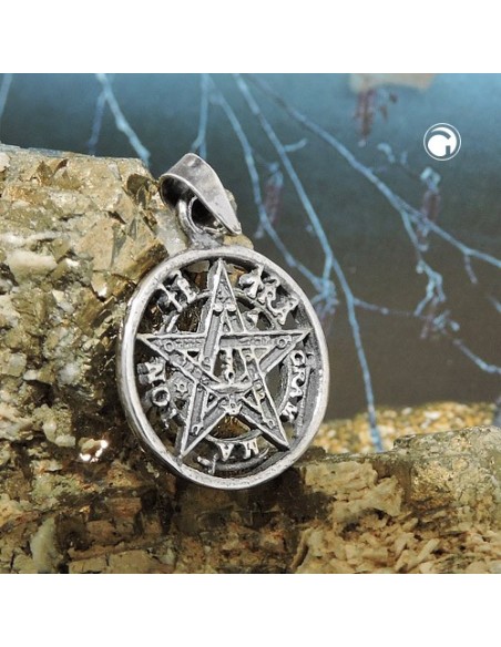 Hängsmycke Pentagram Oxidated Silver 925