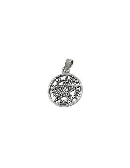Hängsmycke Pentagram Oxidated Silver 925