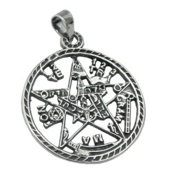 Hängsmycke Pentagram Oxidated Silver 925