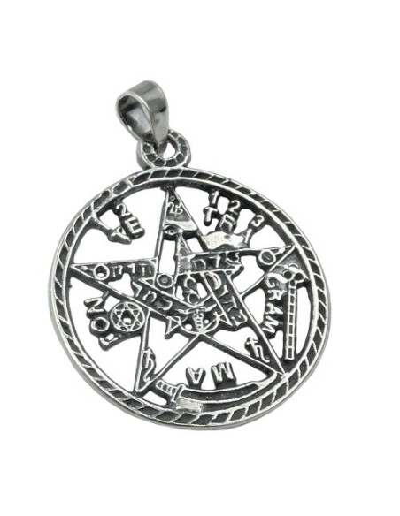 Hängsmycke Pentagram Oxidated Silver 925