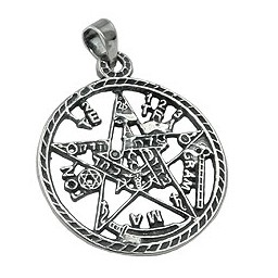 Hängsmycke Pentagram Oxidated Silver 925