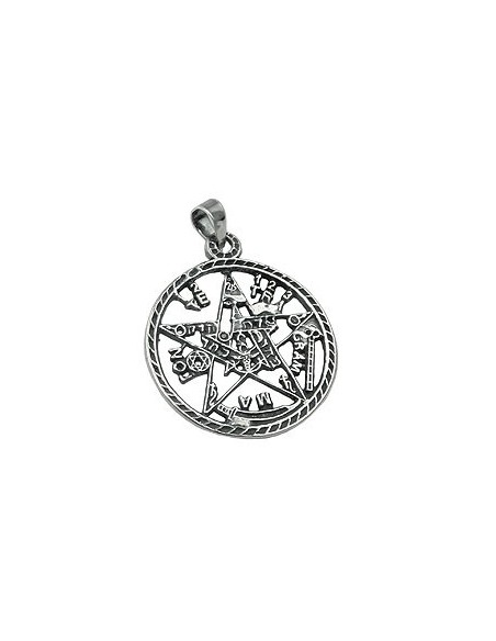 Hängsmycke Pentagram Oxidated Silver 925