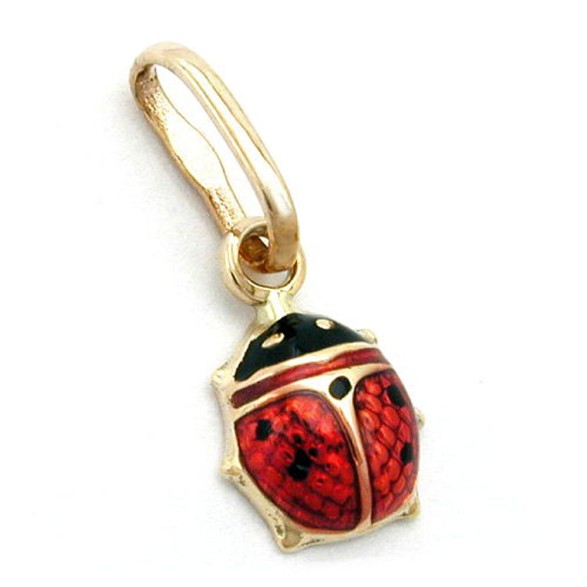 pendant ladybird red-black 9k gold