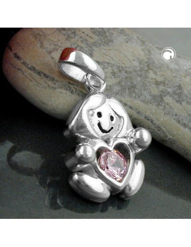 Hängsmycke Pink Girl Silver 925
