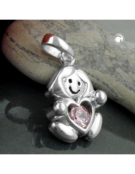 Hängsmycke Pink Girl Silver 925