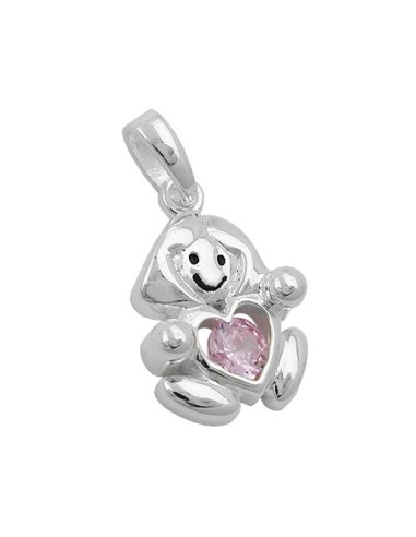 Hängsmycke Pink Girl Silver 925