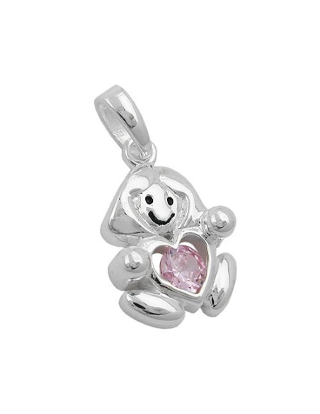 Hängsmycke Pink Girl Silver 925