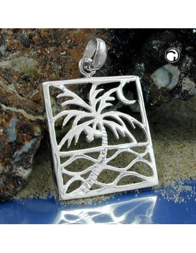 Hängsmycke Rectangular Palm Tree Silver 925