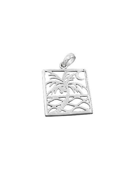 Hängsmycke Rectangular Palm Tree Silver 925