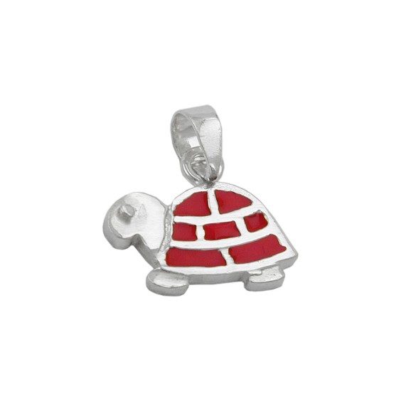 Hängsmycke Red Turtle Silver 925