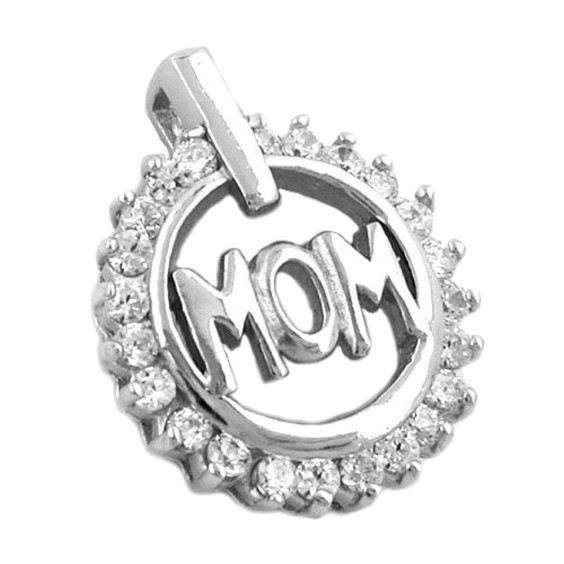 Hängsmycke Ring 'Mom' Zirkonia Silver 925