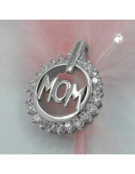 Hängsmycke Ring 'Mom' Zirkonia Silver 925