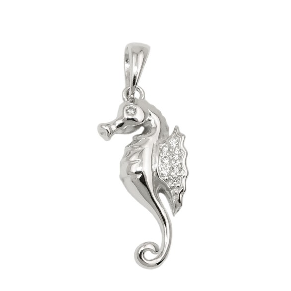 Hängsmycke Sea Horse Zirconia Silver 925