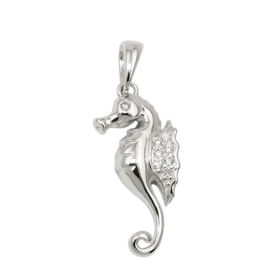 Hängsmycke Sea Horse Zirconia Silver 925