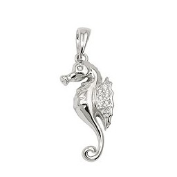 Hängsmycke Sea Horse Zirconia Silver 925