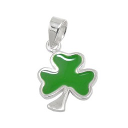 Hängsmycke Shamrock Green Silver 925