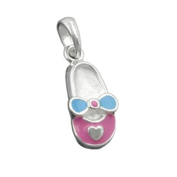 Hängsmycke Slipper Pink-Blue Silver 925