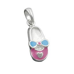 Hängsmycke Slipper Pink-Blue Silver 925