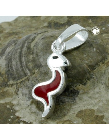 Hängsmycke Snake Red/ Black Silver 925