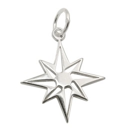 Hängsmycke Star Compass Windrose Silver 925