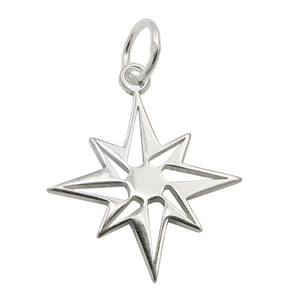 Hängsmycke Star Compass Windrose Silver 925