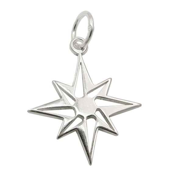 Hängsmycke Star Compass Windrose Silver 925
