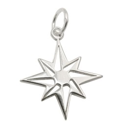 Hängsmycke Star Compass Windrose Silver 925