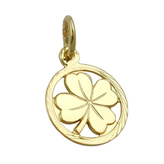 pendant clover leaf 9k gold