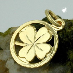 pendant clover leaf 9k gold